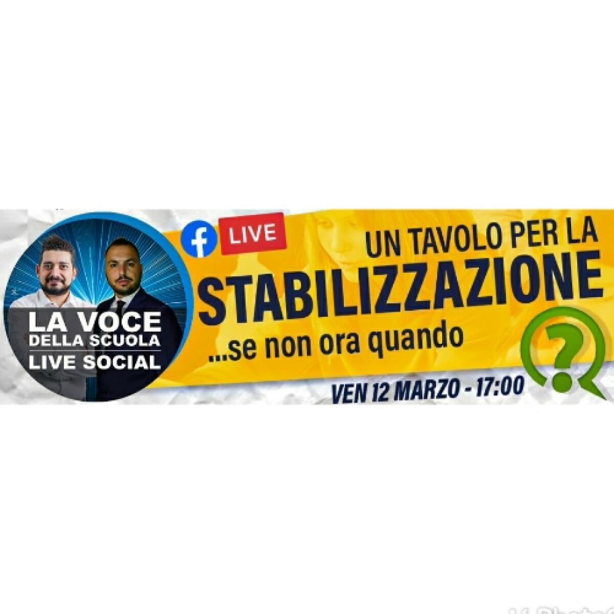 La Voce della Scuola LIVE, venerdì  12 marzo: "Puntata Speciale sulla Stabilizzazione" - 
