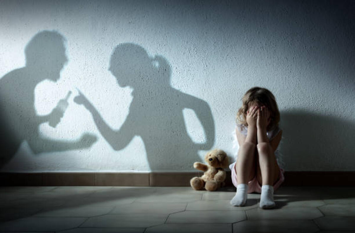 Coordinamento Nazionale dei Docenti della disciplina dei Diritti Umani: “Non ci può essere rivelazione più acuta dell'anima di una società che il modo in cui tratta i suoi bambini.” (Nelson Mandela) - Little Girl Crying With Shadow Of Parents Arguing - Home Violence And Divorce