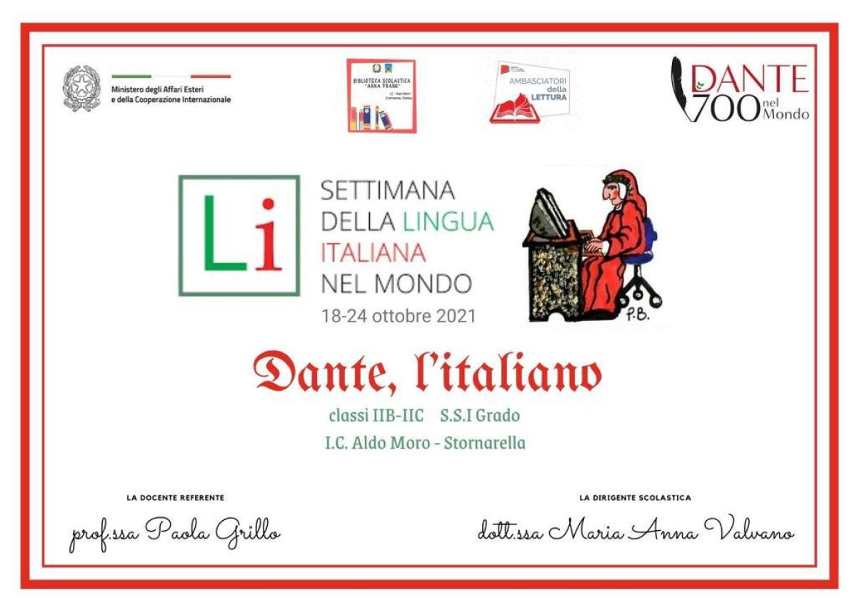 Paola Grillo: "Dante, l'italiano" è il tema della XXI edizione della Settimana della Lingua Italiana nel Mondo" -