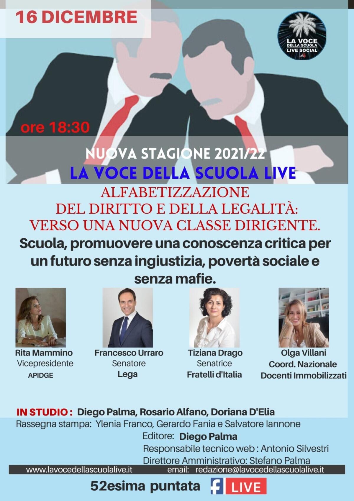 Alfabetizzazione del Diritto e della legalità: "Verso una nuova classe Dirigente" - 