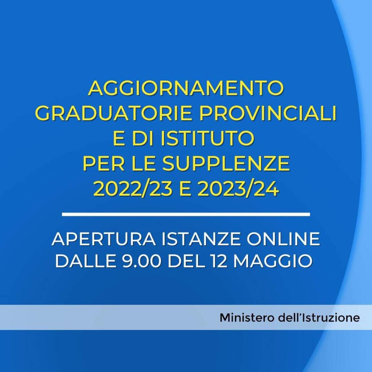 Il Ministero dell’Istruzione dà il via all’aggiornamento biennale delle Graduatorie Provinciali di Supplenza di I e II fascia (GPS) e alle corrispondenti Graduatorie di Istituto -