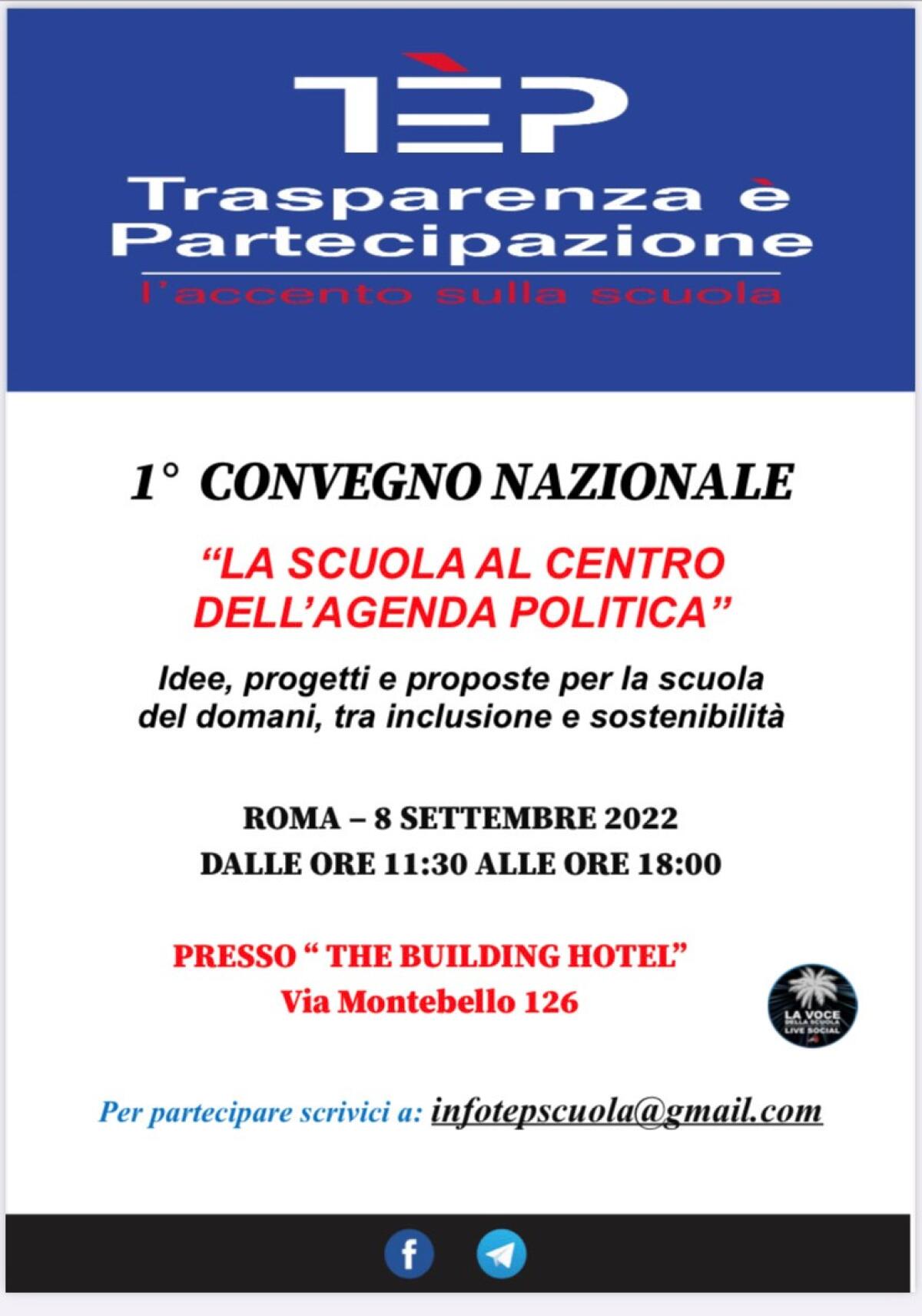 "La scuola al centro dell'agenda politica" convegno organizzato dall'Associazione Scuola Trasparenza è Partecipazione - 