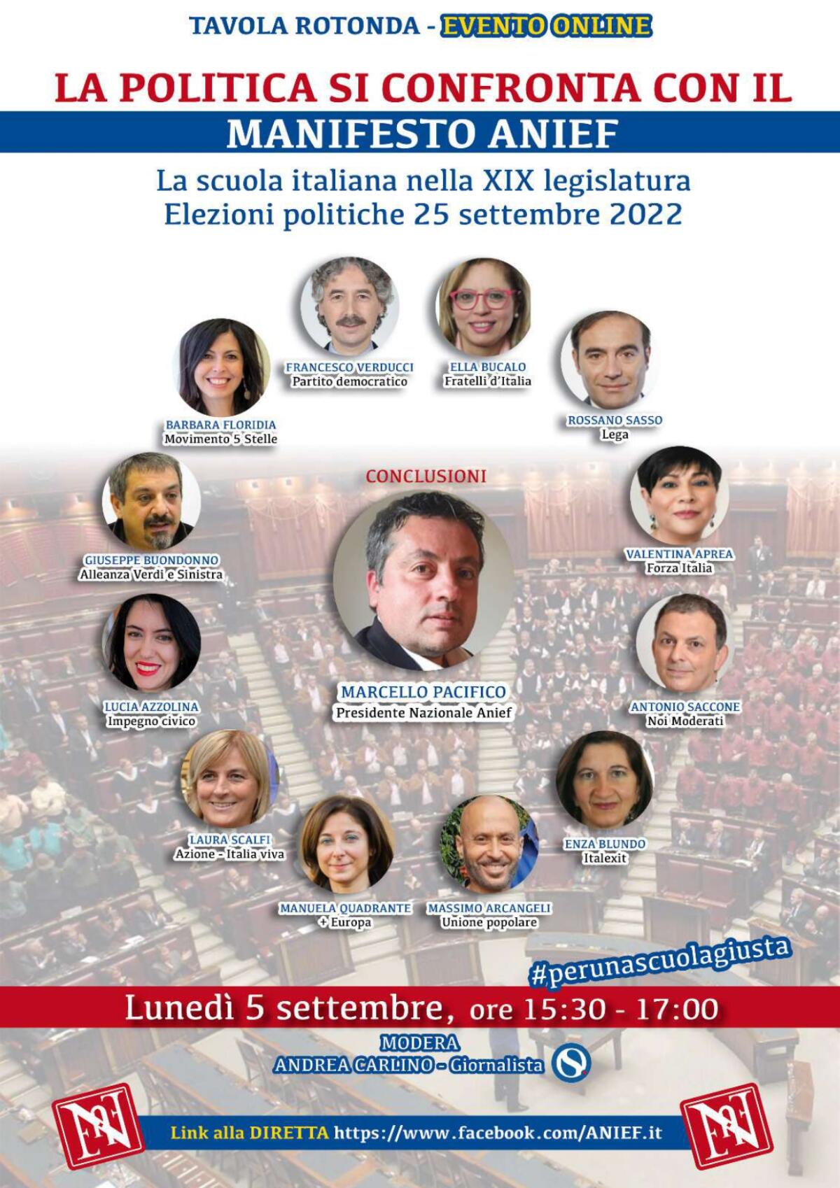 SCUOLA – Come rilanciare l’Istruzione in Italia con il nuovo Governo? Domani 12 politici a confronto sul manifesto Anief - 