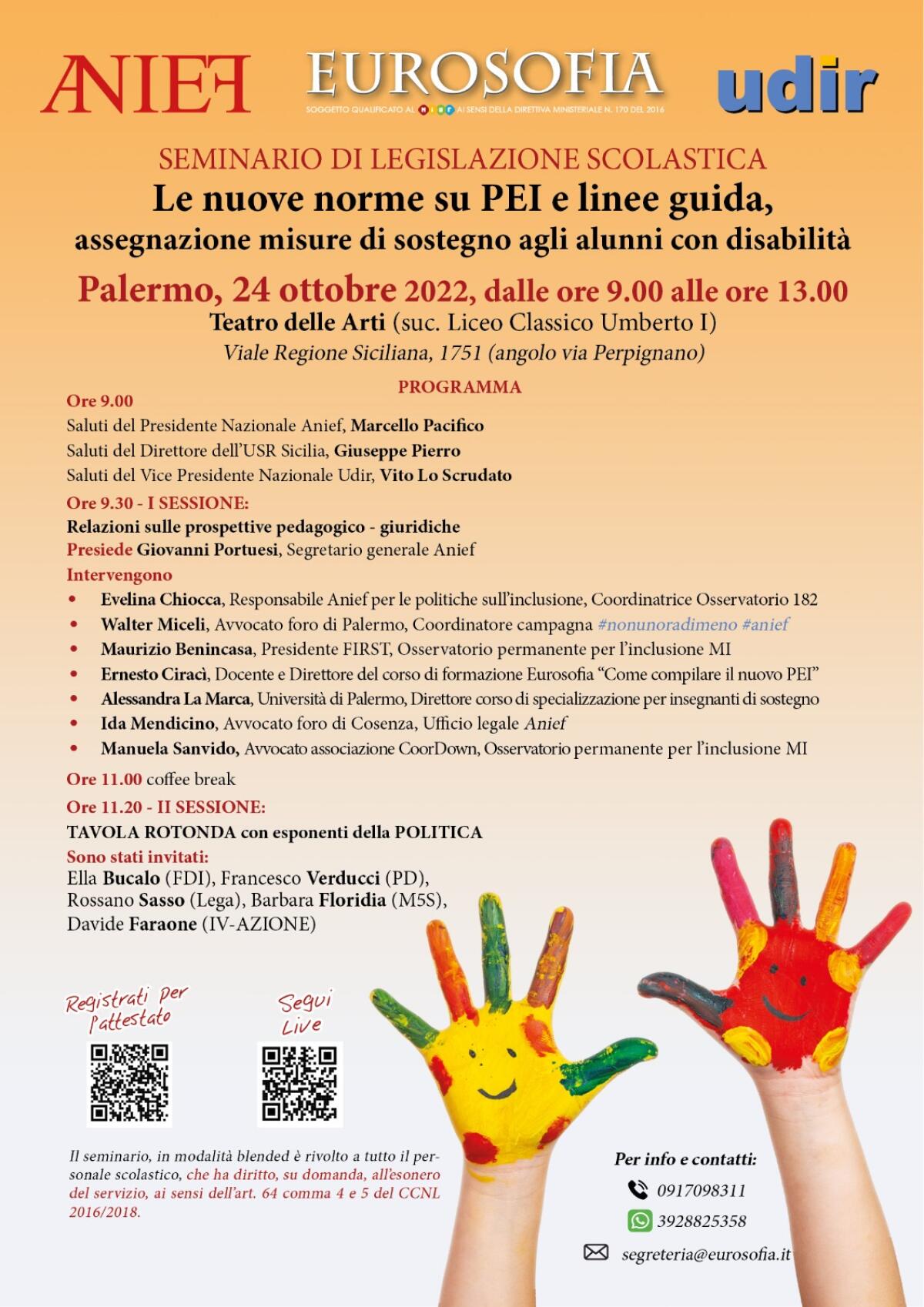 SCUOLA – Seminario di legislazione scolastica “Le nuove norme su Pei e linee guida, assegnazione misure di sostegno agli alunni con disabilità” -
