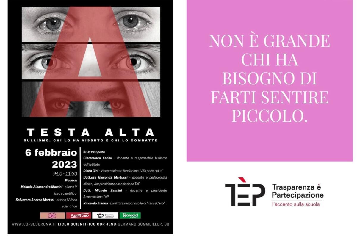 A testa alta bullismo: Chi lo ha vissuto e chi lo combatte -
