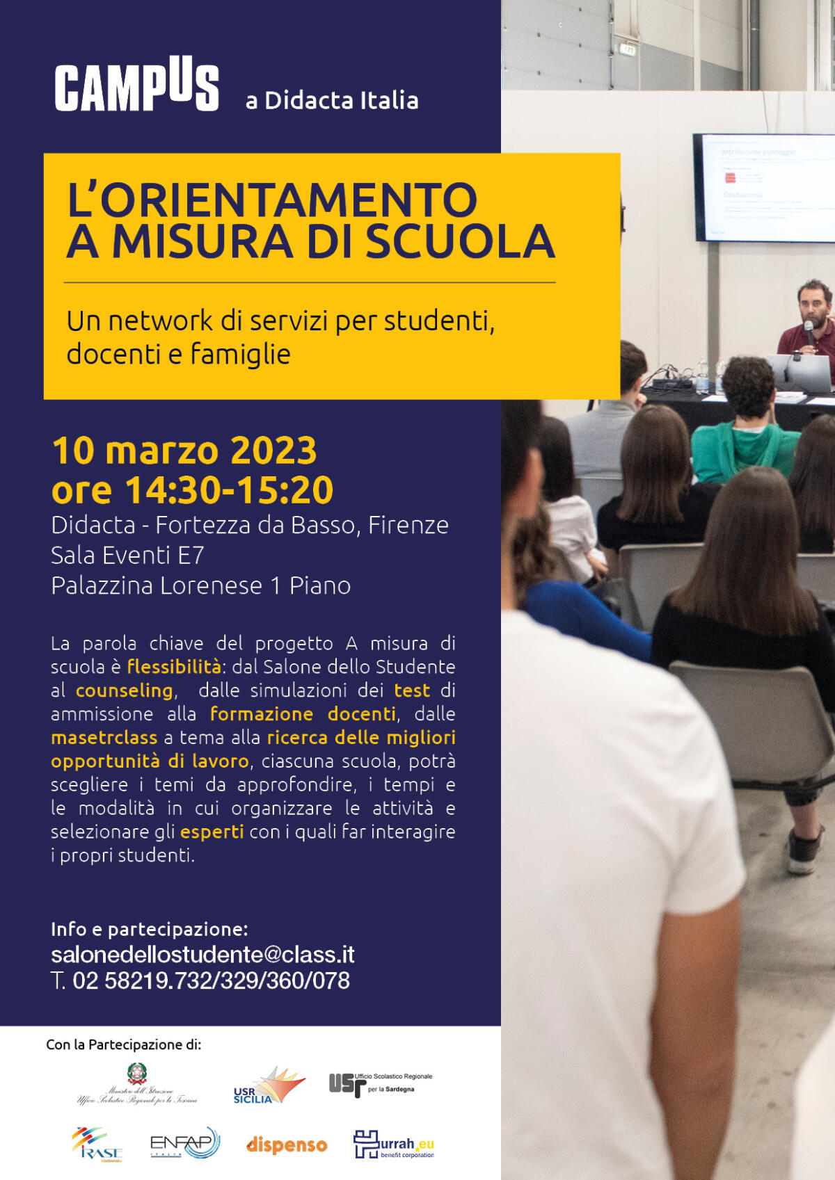 L'Irase Nazionale, parteciperà  il 10 marzo, all'interno di FIERA DIDACTA a Firenze al Convegno "Campus, l'orientamento a misura di scuola" - 