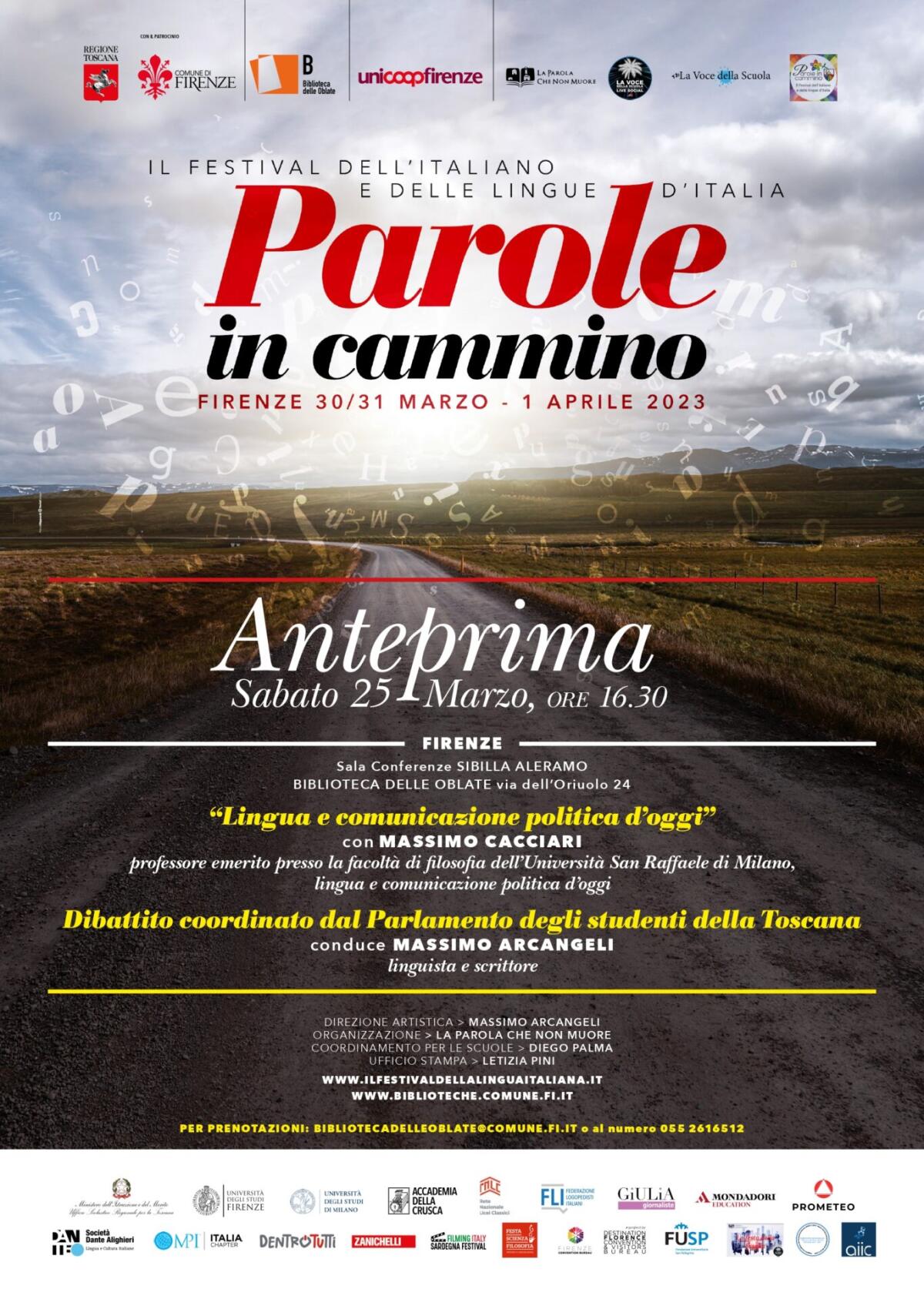 Firenze - 25 marzo: Anteprima di Parole in Cammino, Festival dell'italiano e delle lingue d'Italia - 