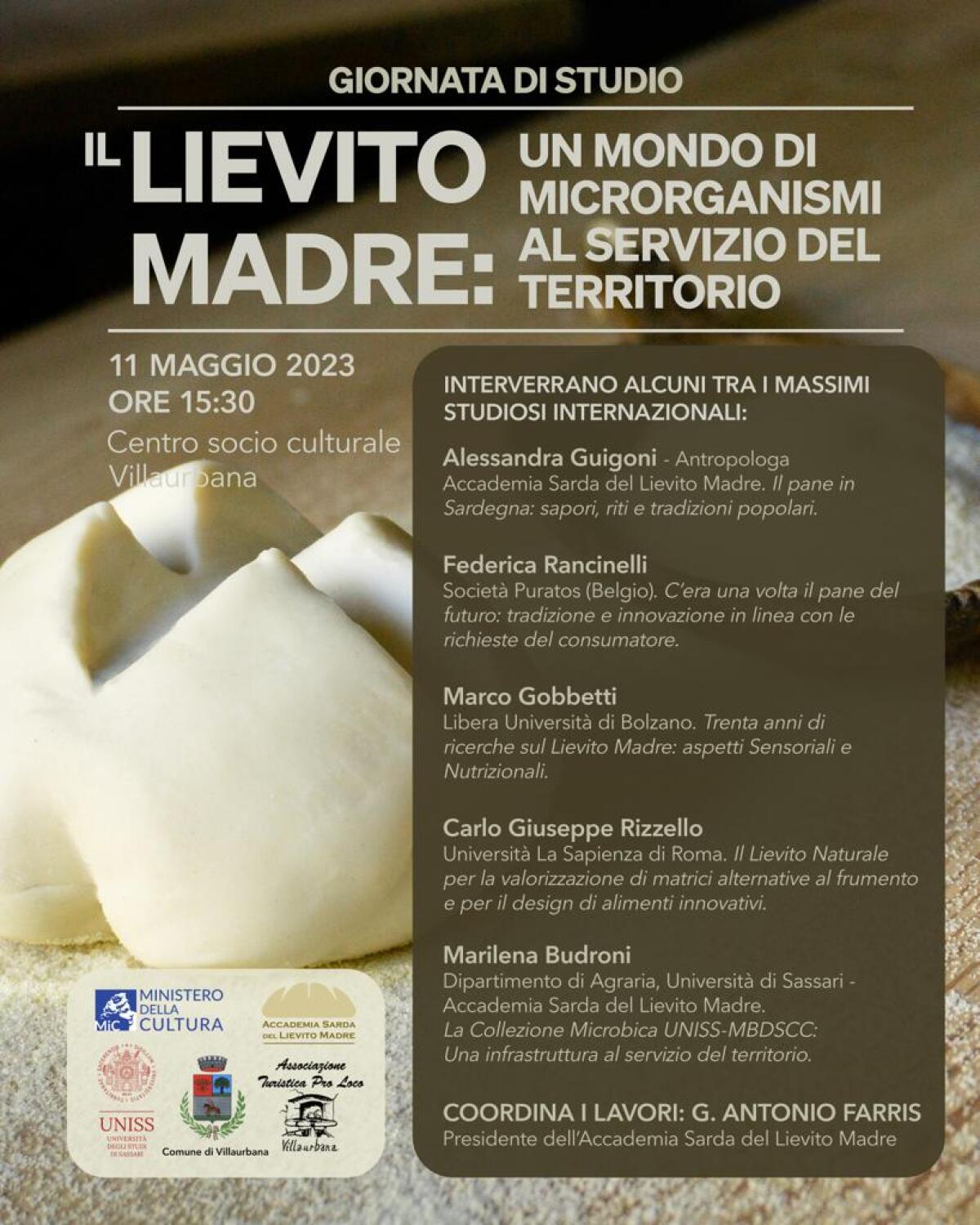 IL LIEVITO MADRE: un mondo di microrganismi al servizio del territorio - convegno 11 maggio ore 15,30 a Villaurbana (OR) - 