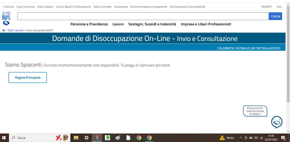 Naspi, tantissime segnalazioni di malfunzionamento della piattaforma dell'INPS -