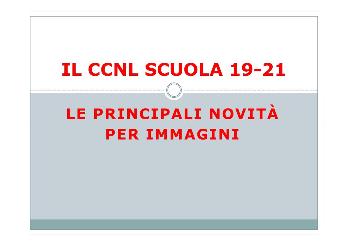Il CCNL scuola 19-21 - parte 1 -