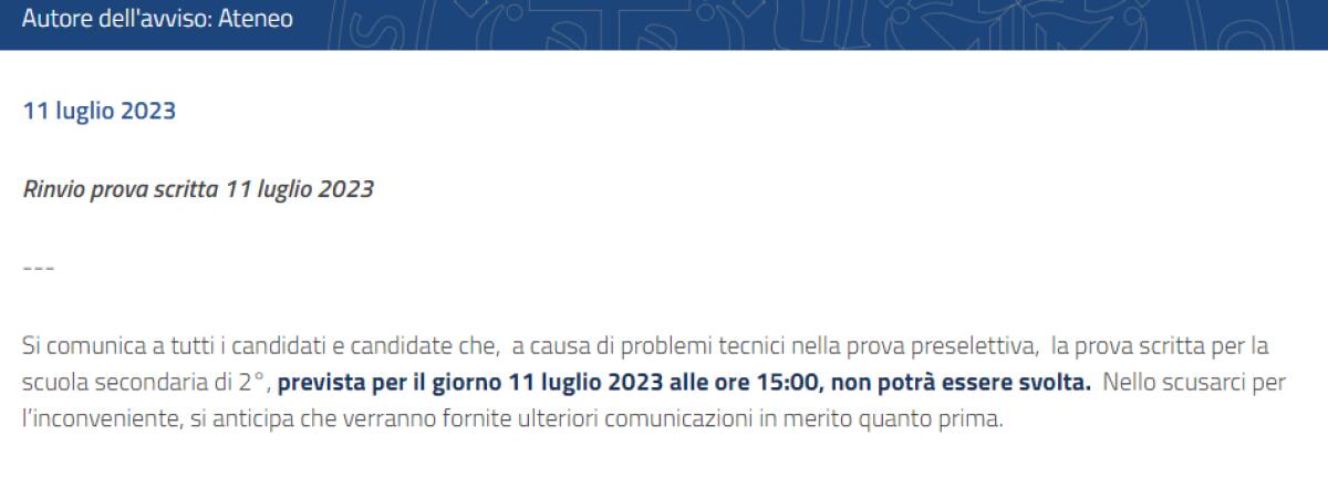 Università degli Studi di Cagliari rinvio prova scritta, un plauso al Rettore - 