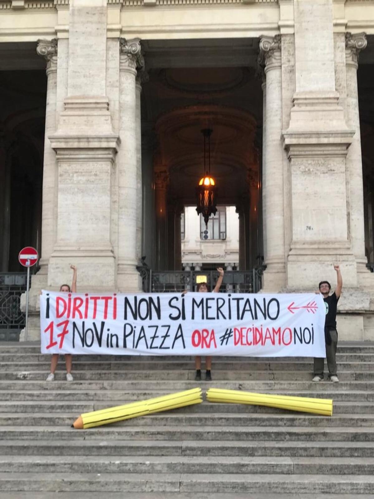 Unione degli studenti, "I diritti non si meritano: ora decidiamo noi. 17 novembre in piazza" -