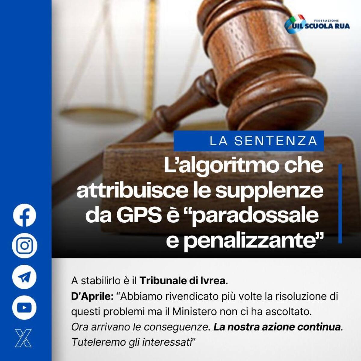 Sentenza del Tribunale di Ivrea: Il Sistema di Assegnazione delle Supplenze GPS Giudicato "Paradossale" -