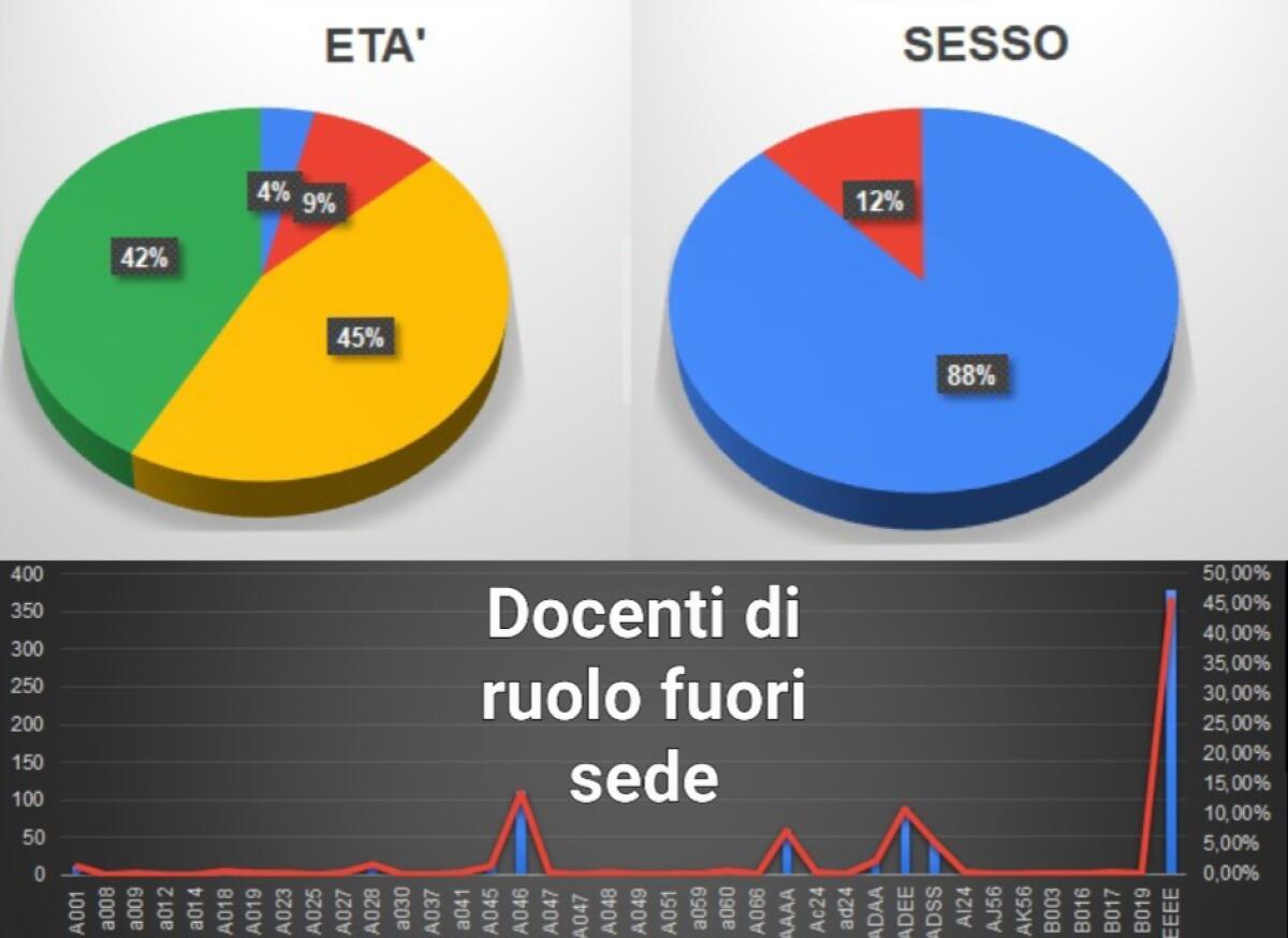 Docenti di Ruolo fuori sede: il dossier completo di grafici -