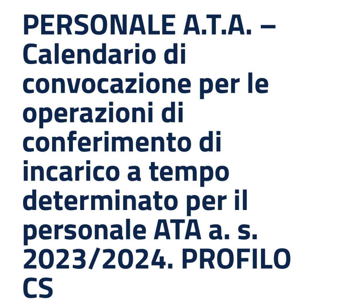 Campania - Calendario incarichi collaboratori scolastici -