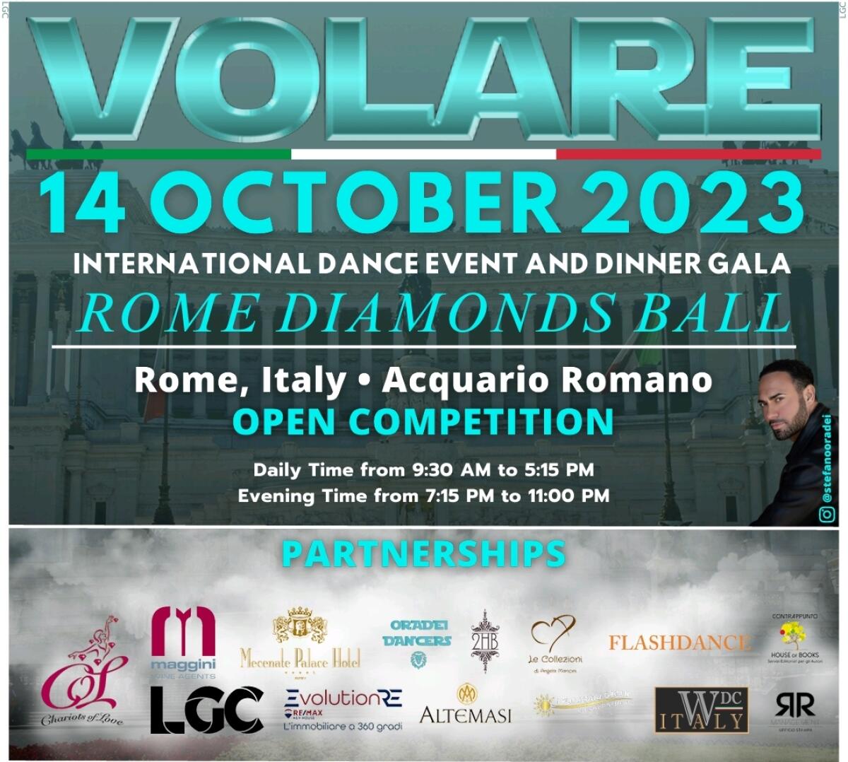 Danza: Il 14 Ottobre all’acquario romano “Volare”, competizione internazionale e gala di ballo si Stefano Oradei -