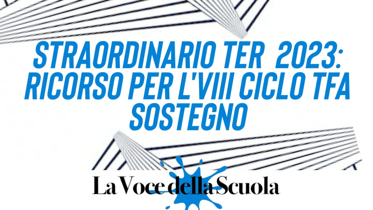 Straordinario Ter  2023: Ricorso per l'VIII Ciclo TFA Sostegno - 