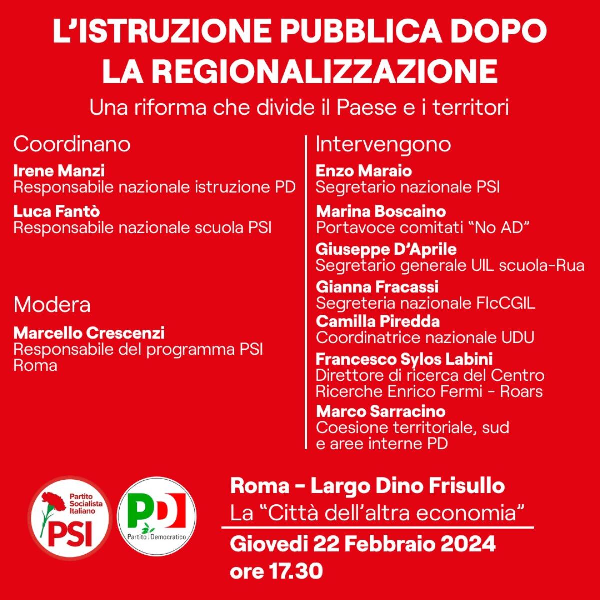SCUOLA. L'istruzione pubblica dopo la regionalizzazione della scuola. Una riforma che divide il Paese e i territori - 