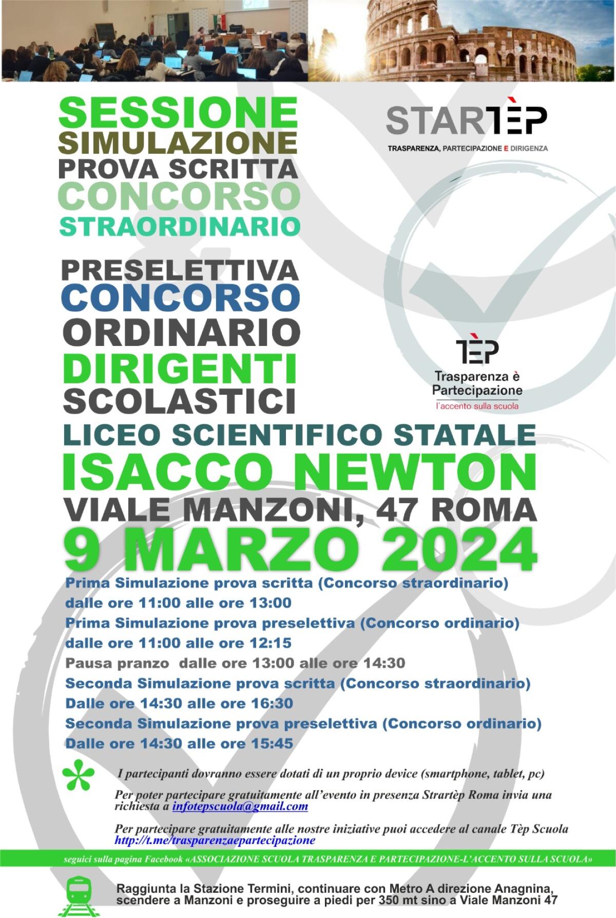 L'associazione TèP terrà un evento per simulare le prove scritte del concorso -