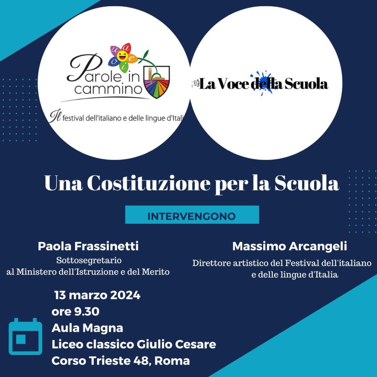 Una Costituzione per la Scuola Italiana - evento a Roma che coinvolge ragazzi e istituzioni -