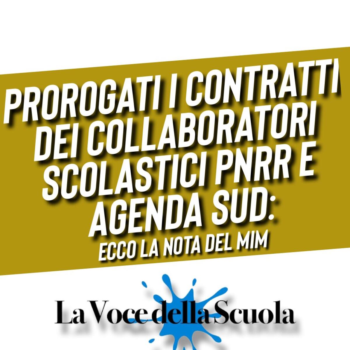 Prorogati i Contratti dei Collaboratori Scolastici PNRR e Agenda Sud: ecco la nota del MIM -
