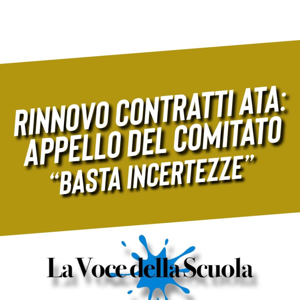 Rinnovo contratti ATA: Appello del Comitato “basta incertezze” -