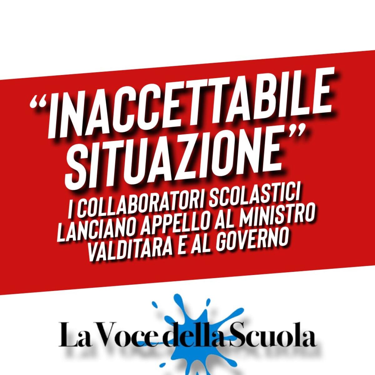 “Inaccettabile situazione” i Collaboratori Scolastici lanciano appello al Ministro Valditara e al Governo -