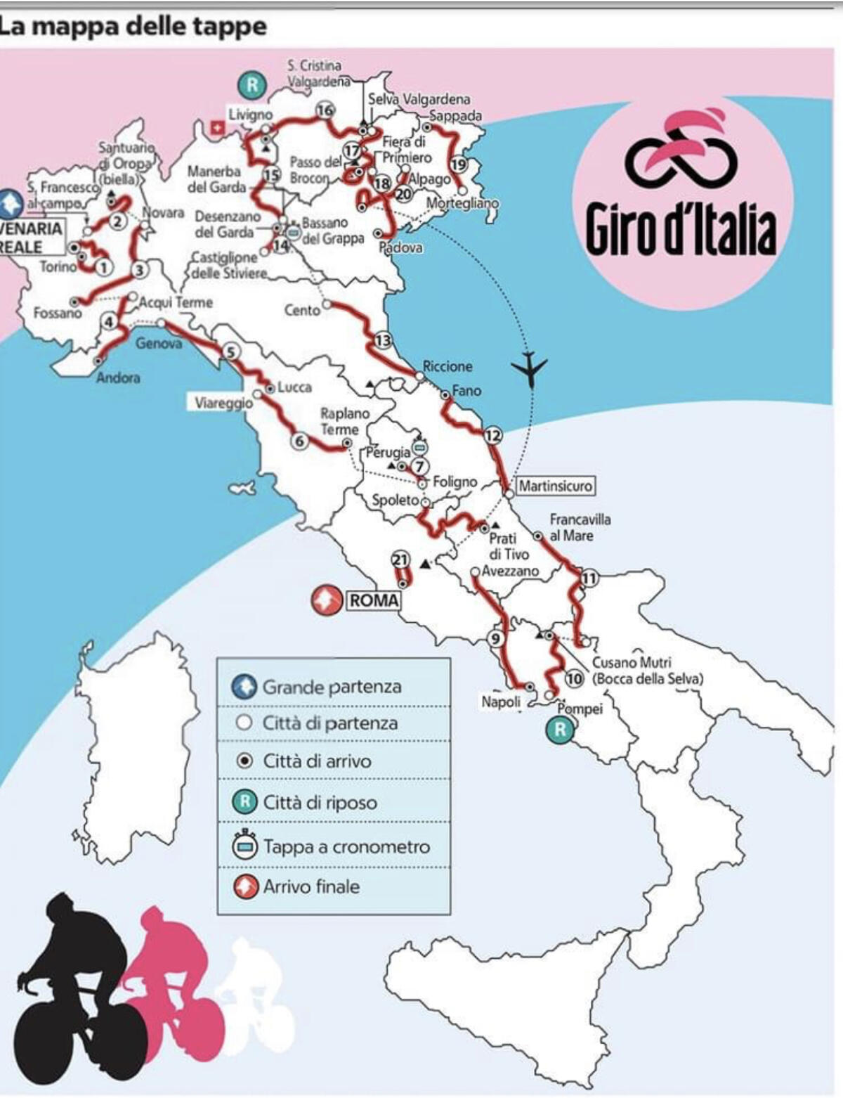 Da Torino a Roma, escludendo il Sud: ecco il Giro d’Italia targato 2024 -