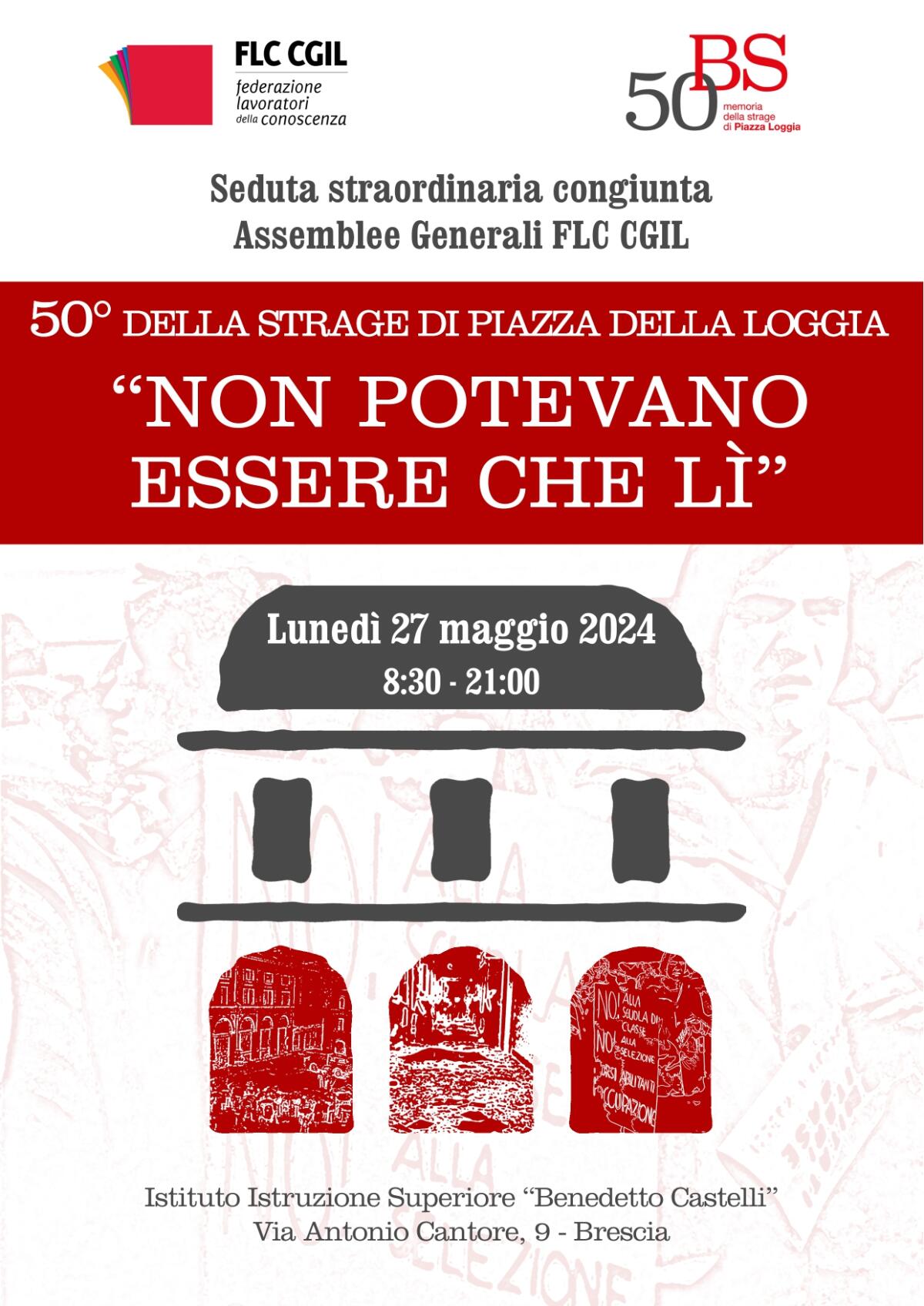 Strage Brescia: il 27 maggio assemblea straordinaria FLC CGIL in nome dell’antifascismo - 