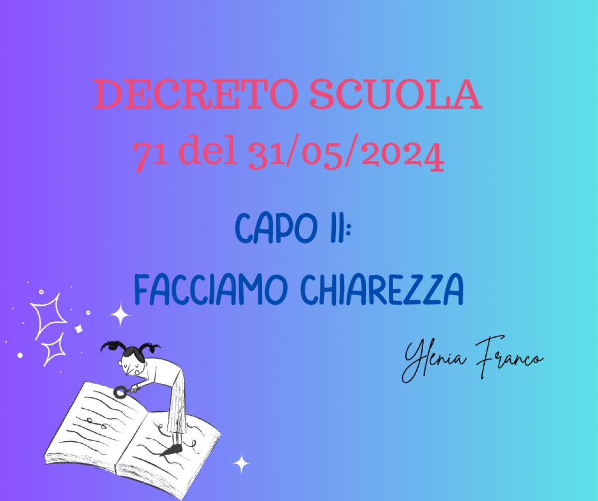 Decreto Scuola 71 del 31/05/2024: Capo II, facciamo chiarezza -