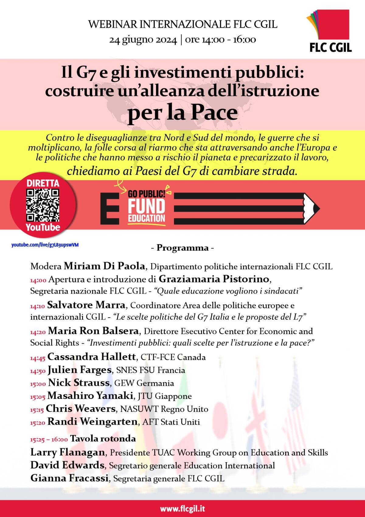 G7 istruzione: i sindacati incalzano i ministri. Il 24 giugno incontro delle organizzazioni sindacali internazionali del settore -
