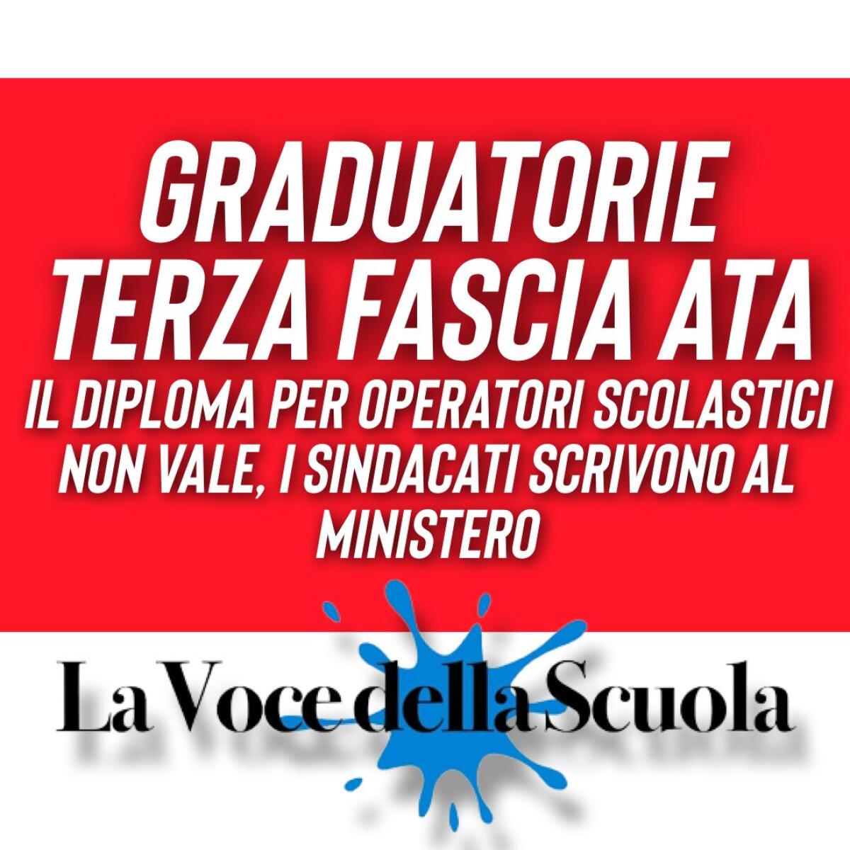 Graduatorie di Terza Fascia ATA: il diploma per Operatori Scolastici non vale, i sindacati scrivono al ministero - 