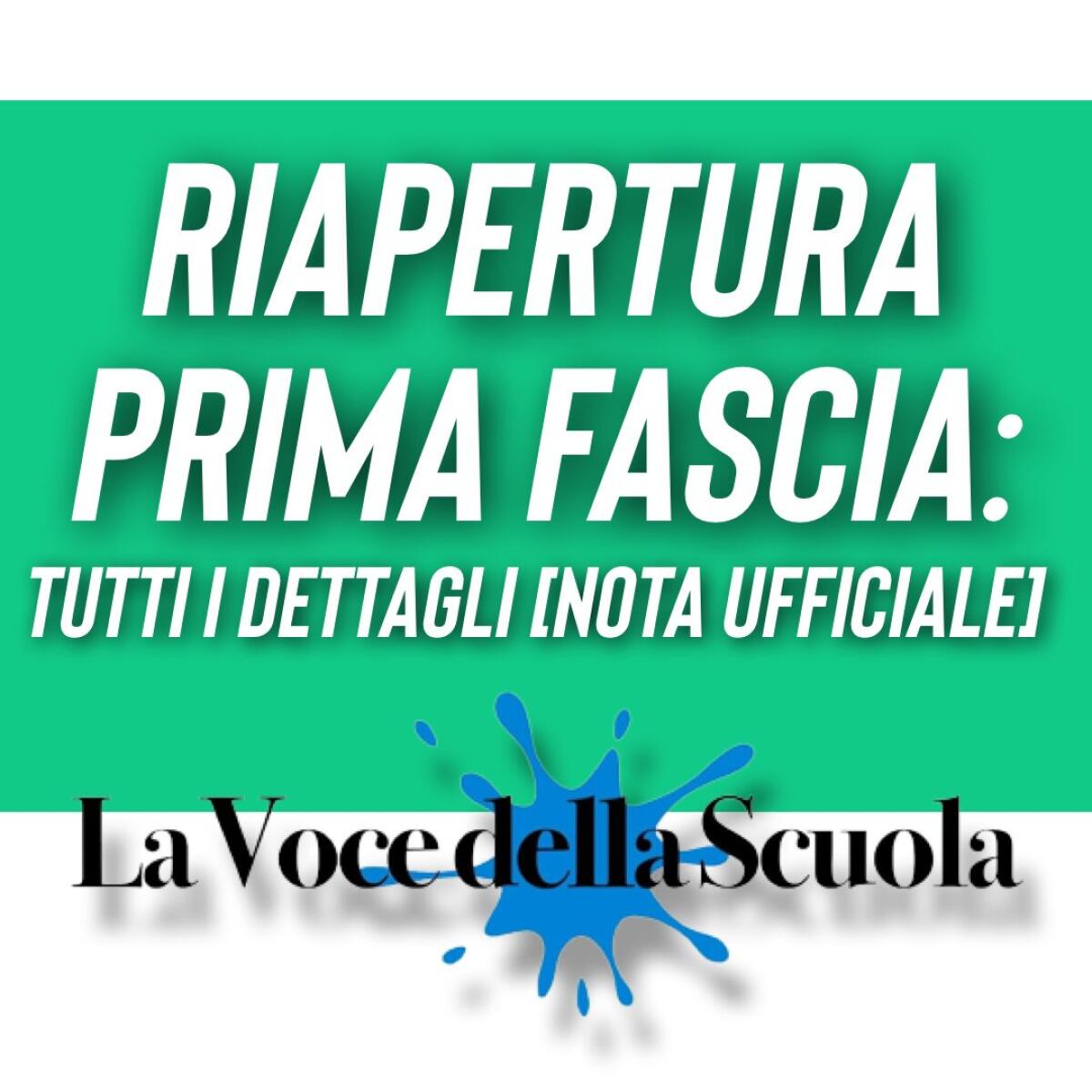 Riapertura Prima Fascia: Tutti i dettagli [nota ufficiale] - 