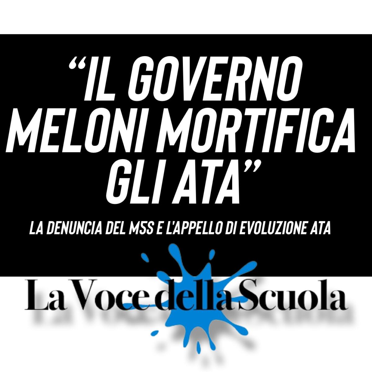 “Il Governo Meloni mortifica gli ATA” La denuncia del M5S e l'appello di Evoluzione ATA -