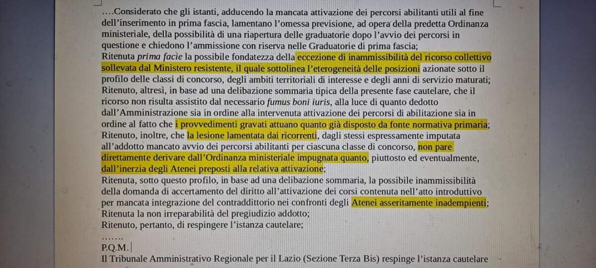 Incalza la rabbia dei precari: il TAR boccia i triennalisti a causa dell'inerzia degli Atenei, la sentenza -
