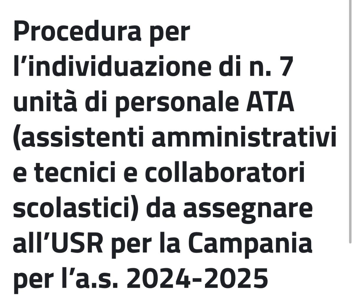 Assunzioni ATA USR Campania per l'Anno Scolastico 2024-2025 - modello domanda -