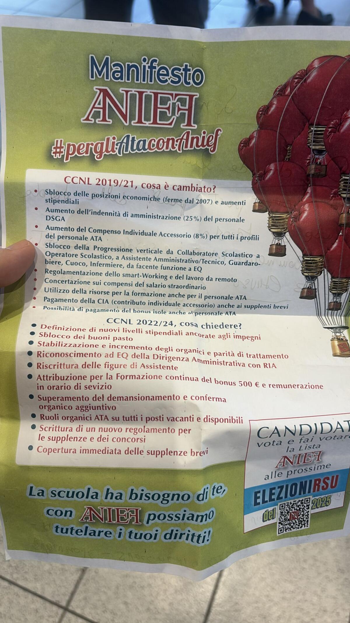 ANIEF: via al Manifesto degli ATA in previsione del nuovo contratto. Buono pasto e qualifica dirigenziale ai DSGA -