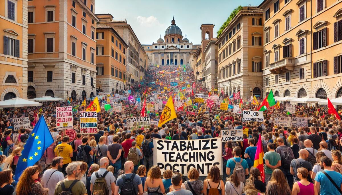 Un' altra scuola è possibile. Manifestano a Roma i precari della scuola -