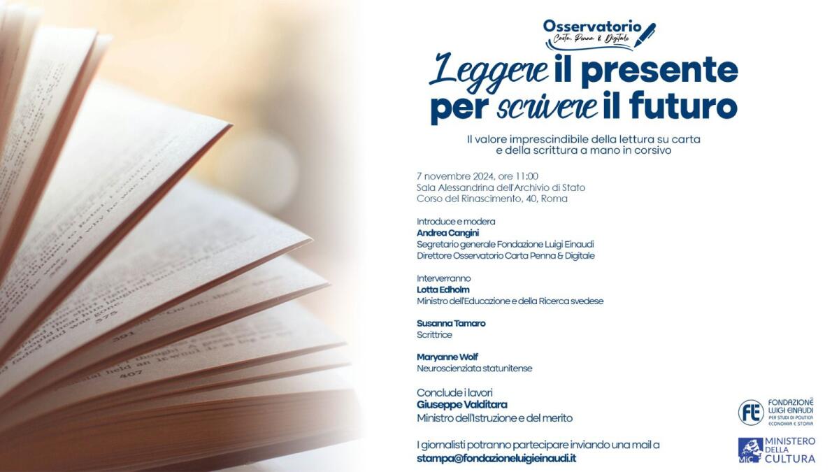 Scuola, la Fondazione Einaudi dialoga con Valditara e con il ministro dell’Istruzione svedese -