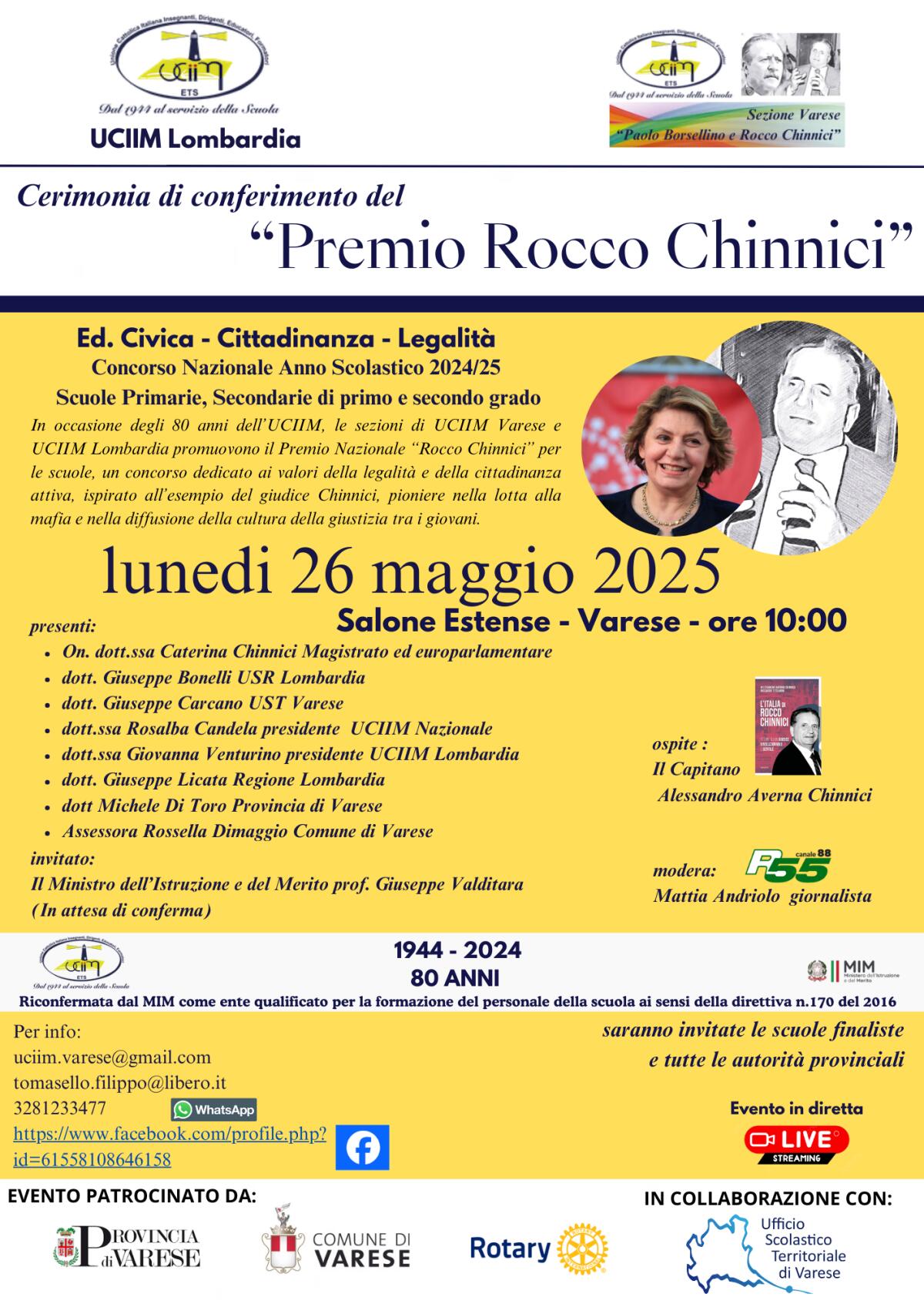 Premiazione del Concorso Nazionale "Premio Rocco Chinnici" -