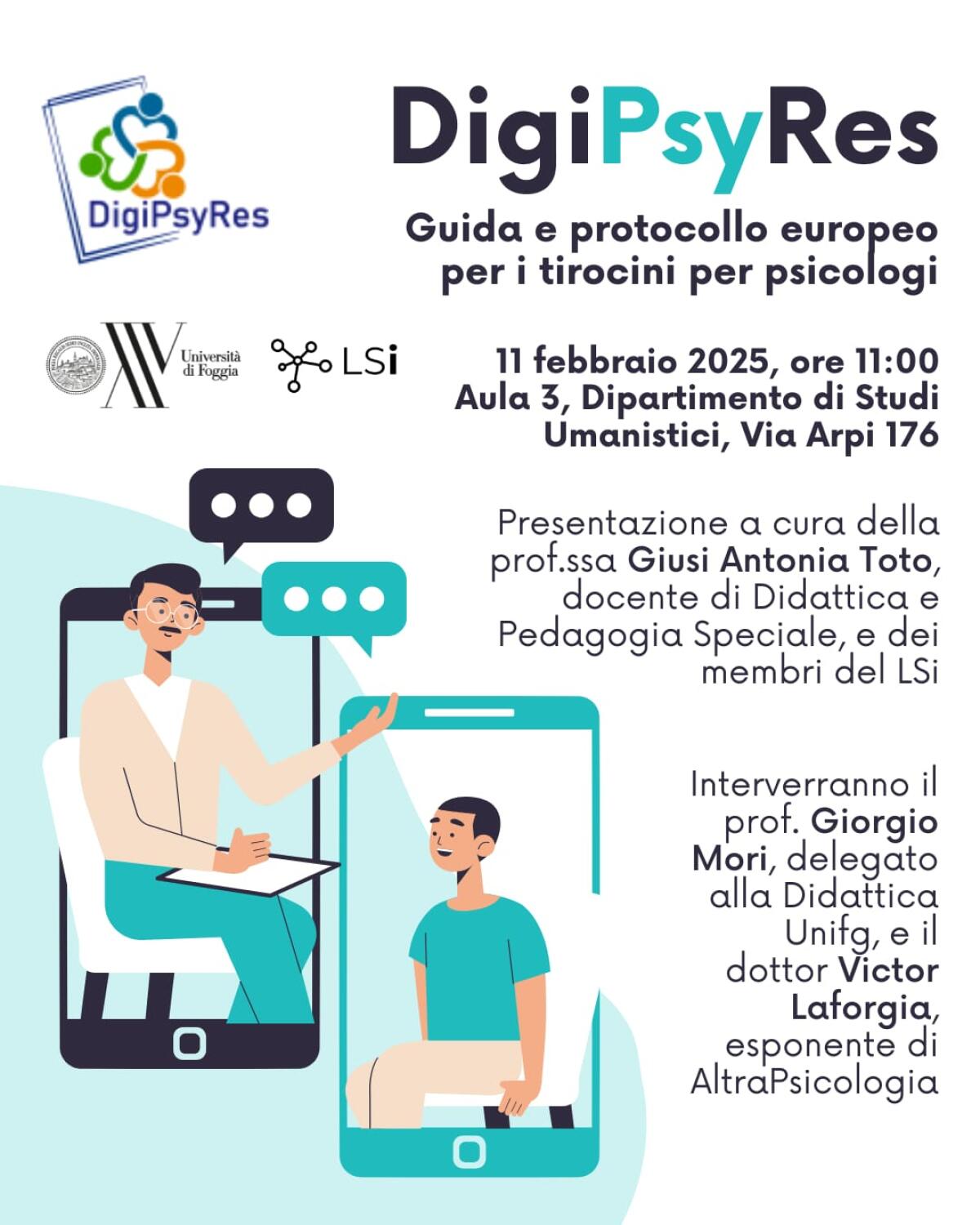 Presentazione della Guida e del Protocollo Europeo per i Tirocini in Psicologia – Progetto DIGIPSYRES - 