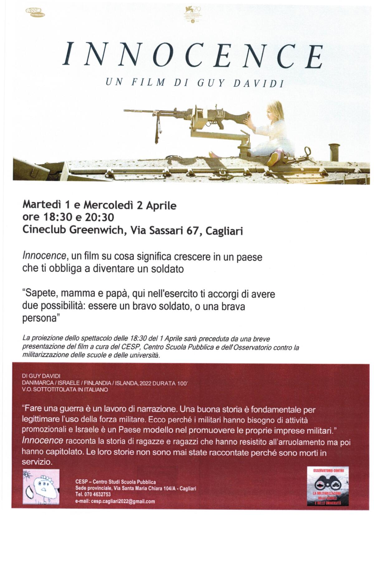 CESP: Proiezione del film Innocence -