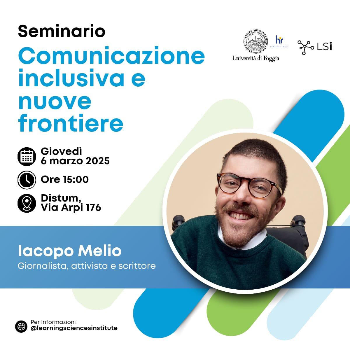 Iacopo Melio incontra i docenti per discutere di inclusione -