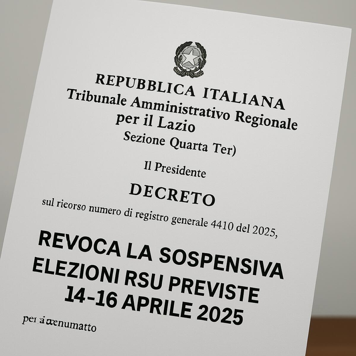 Elezioni RSU: il TAR revoca la sospensiva, seggi regolarmente aperti -