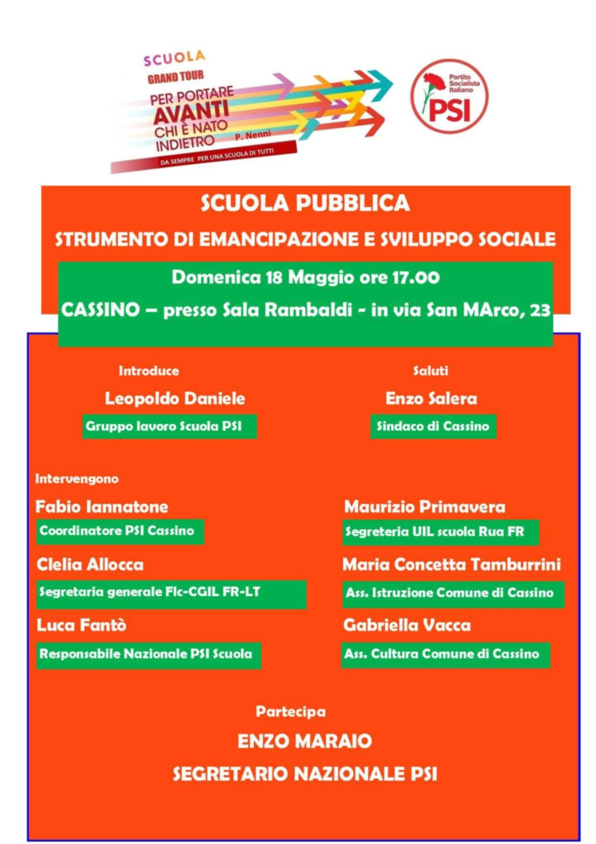 Scuola gran tour, seconda tappa: Cassino -