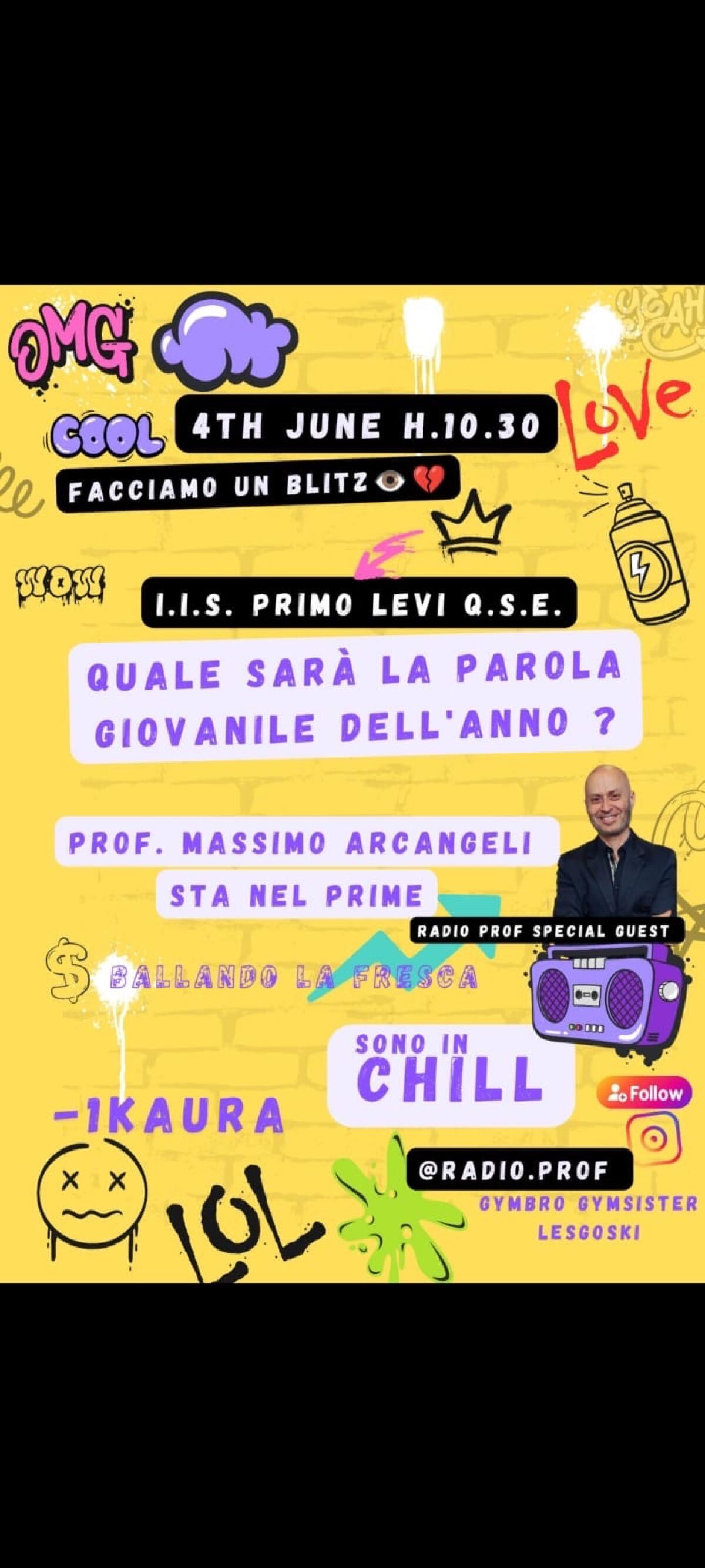 Primo Levi celebra la “Giornata delle Parole Giovanili” Due giorni di letture ad alta voce, performance e un dizionario tutto nuovo per capire come parlano i ragazzi -
