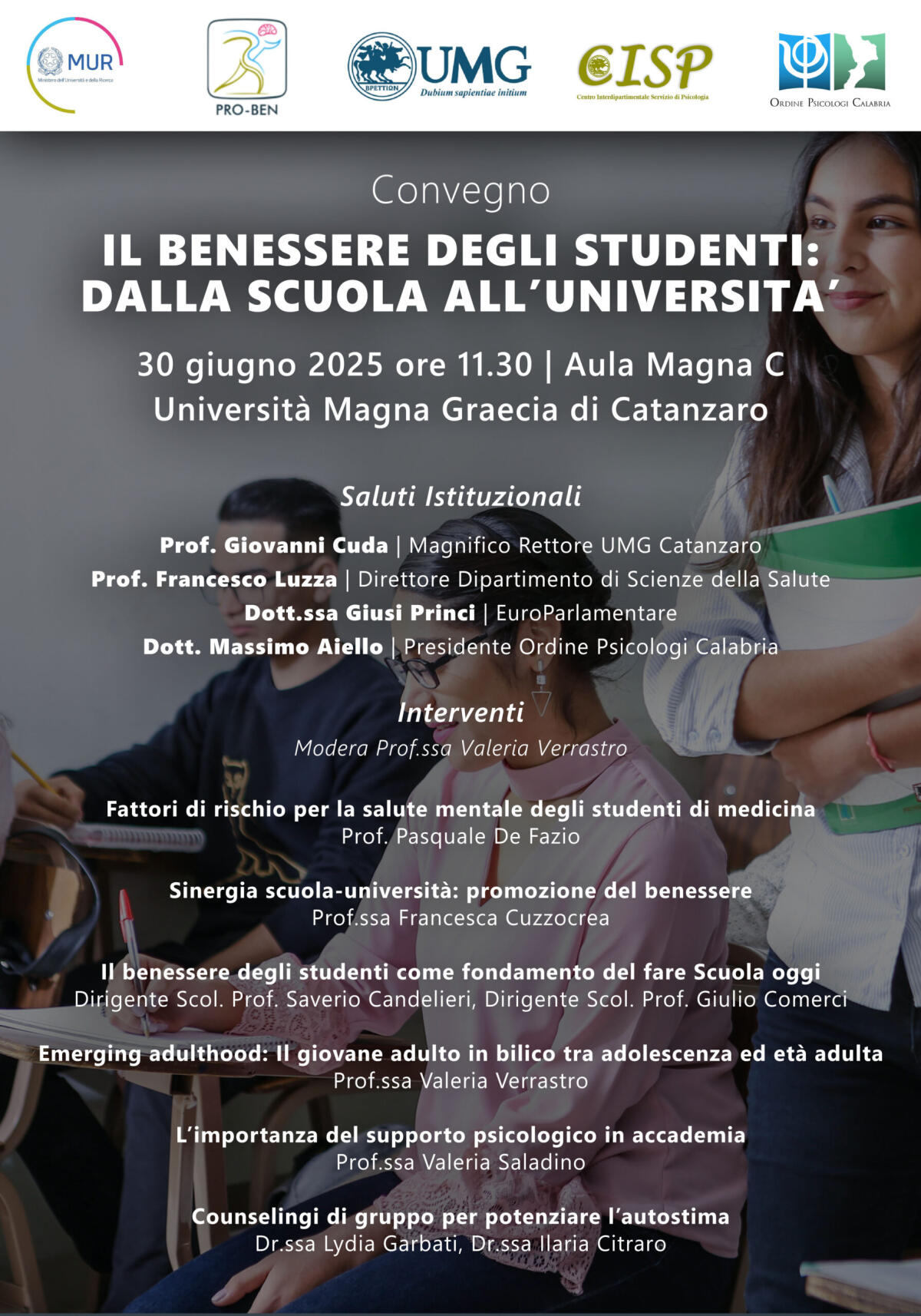 Università Catanzaro: convegno sul benessere degli studenti, dalla scuola all'università - 