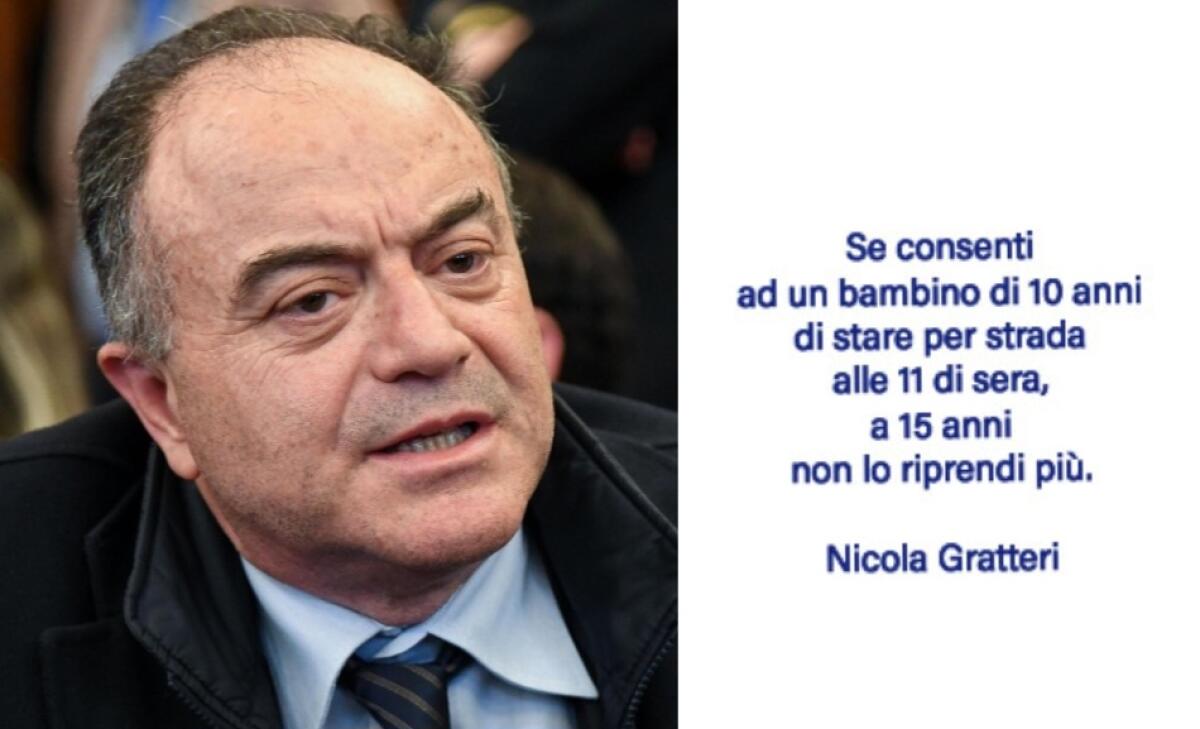 Gratteri su emergenza giovanile: troppa libertà e poco controllo dalle famiglie. Le Forze dell'Ordine da sole non bastano -