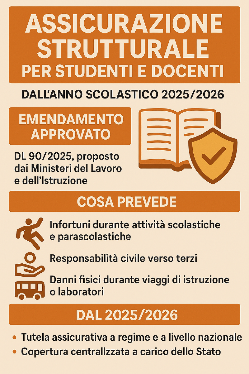 L’assicurazione diventa strutturale: tutela garantita per studenti e docenti dal 2025/2026 - 
