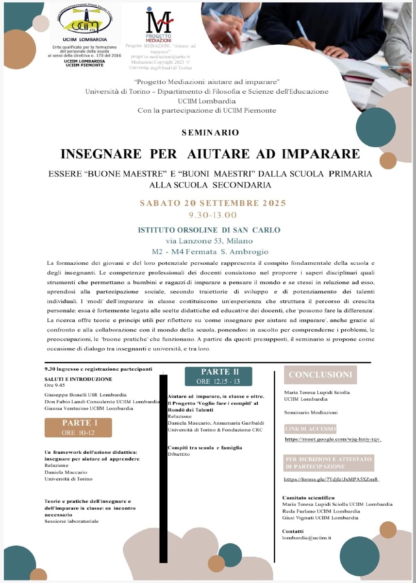 Insegnare per aiutare ad imparare: un seminario per riflettere sul ruolo dei docenti oggi -